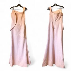 Alexander By Daymor One-Shoulder Maxi Gown Formal Wedding Blush Size 6 NWT